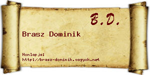 Brasz Dominik névjegykártya